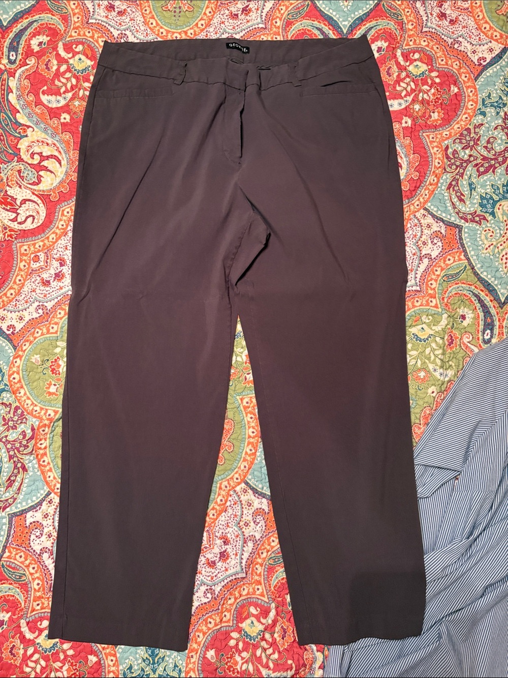 George Womens Dark Brown Straight Leg Trousers